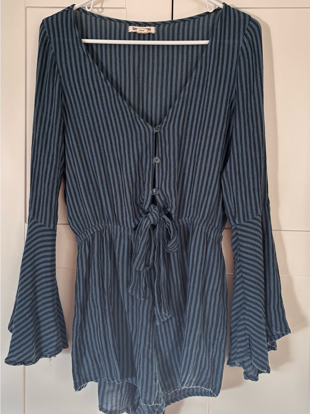 Billabong Blue and Black Striped Top